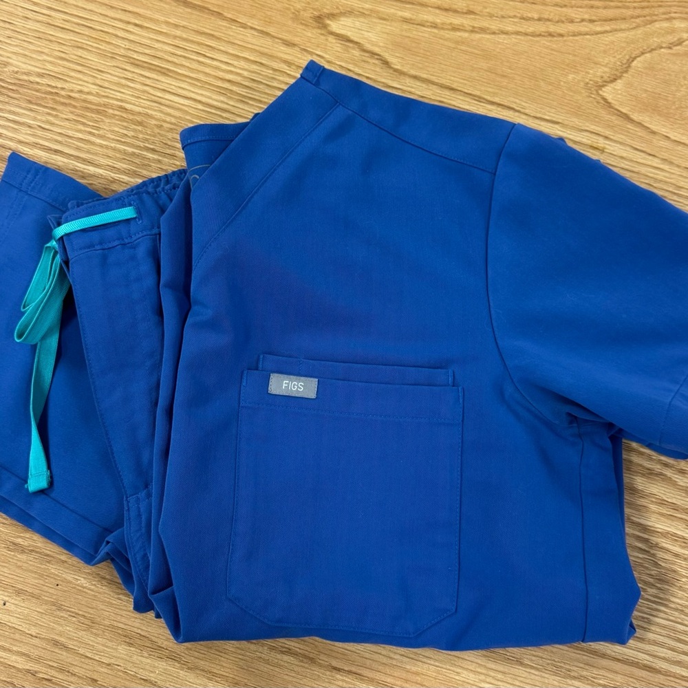 Figs Royal Blue Scrub Set